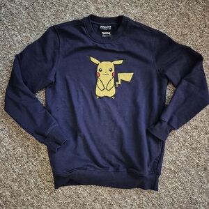 Pokemon Bonkers Navy Pikachu Sweater With Pockets Navy XS Stitched On Pikachu